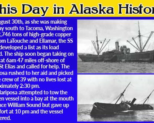 This Day in Alaska History-August 30th, 1915